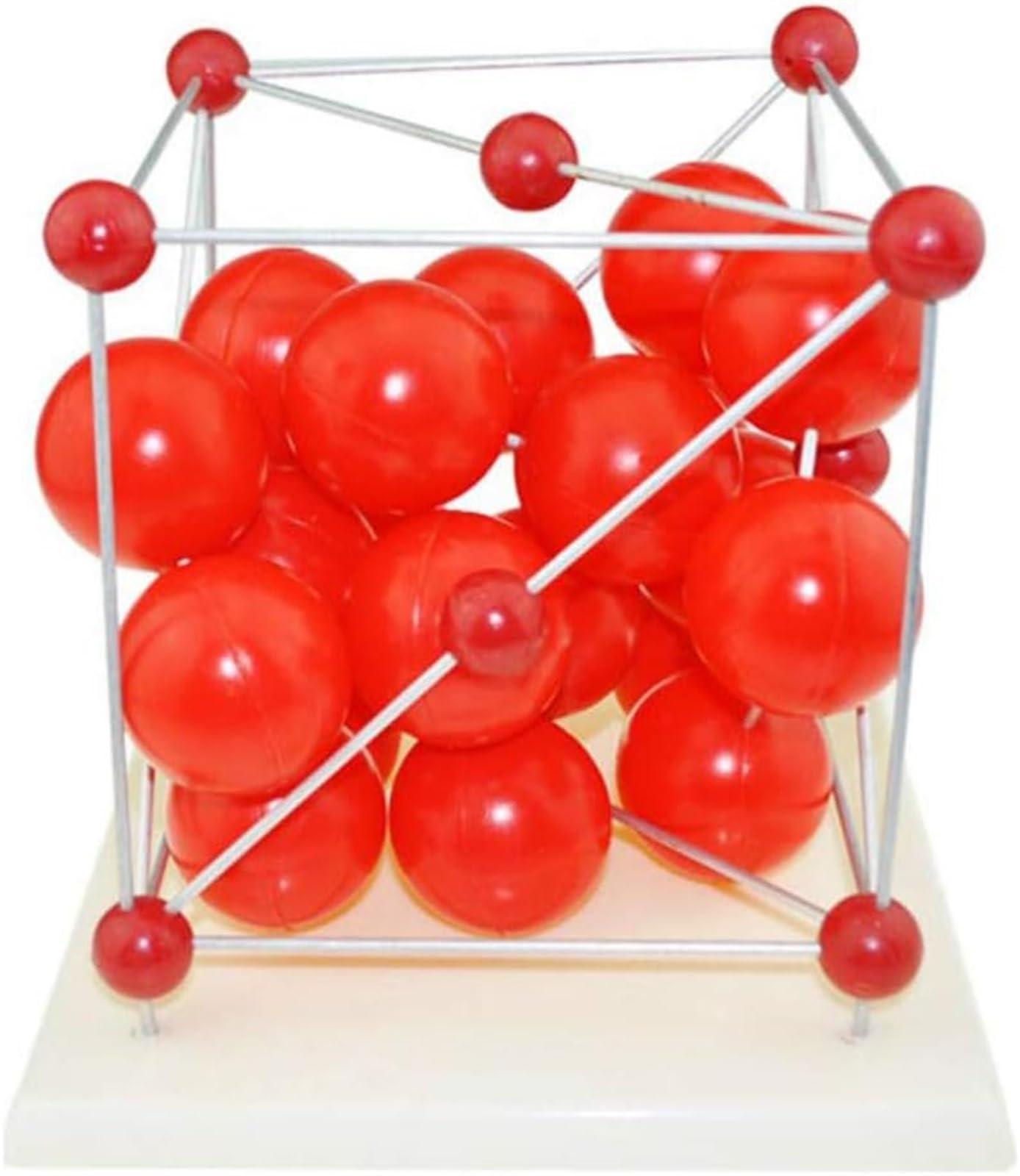 Modello Cristallo Metallico, Strumento Didattico Percezione Spaziale | Celle Unitarie Sovrapposte E Modello Duttile, Con Base In Sfera Di Gomma E Asta Di Plastica
