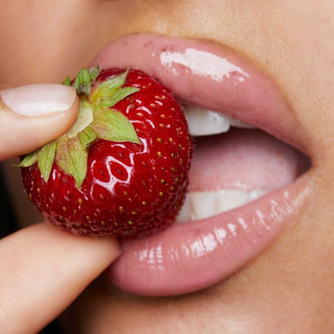 Fleeky Glowy Lip Oil – naturalny i pielęgnujący olejek do ust – pielęgnacja ust na cały dzień – lekki i niekleisty – melon Pink, Peach Pink, Berry Red (Berry Red)