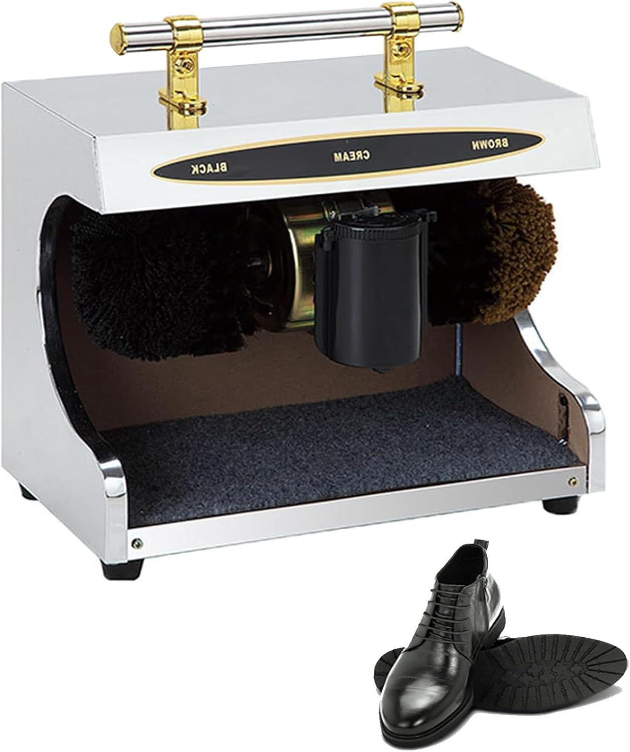 Commercial Electric Shine Polishing,Fully Automatic Infrared Sensor Portable Household Comb Brush Shoe Polisher,Clean,for Family Hotel Bank Commercial,B (C)