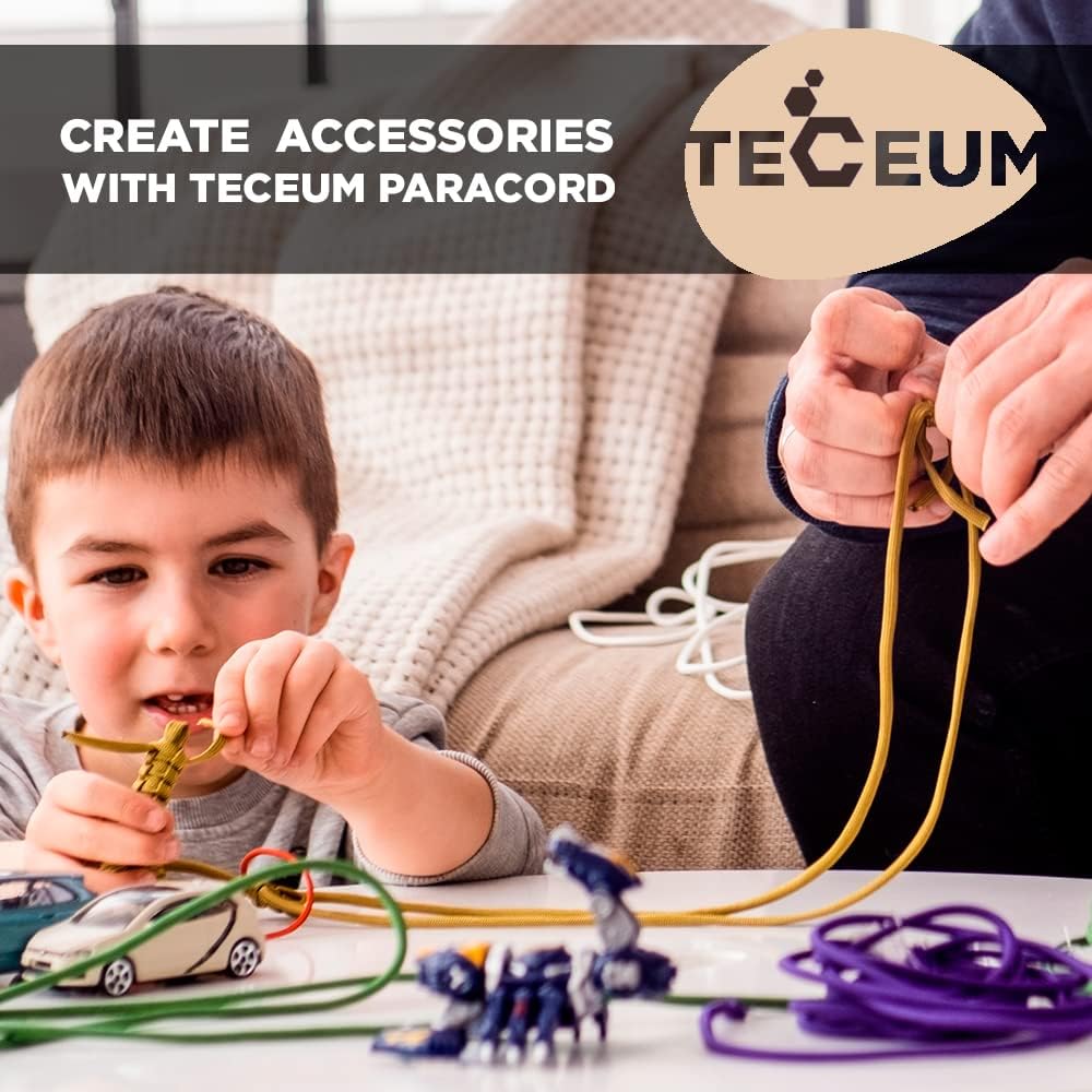 TECEUM Paracord Type III 550 Desert Camo – 1000 ft – 4mm – Tactical Rope MIL-SPEC – Outdoor para Cord –Camping Hiking Fishing Gear and Equipment – EDC Parachute Cord – Strong Survival Rope