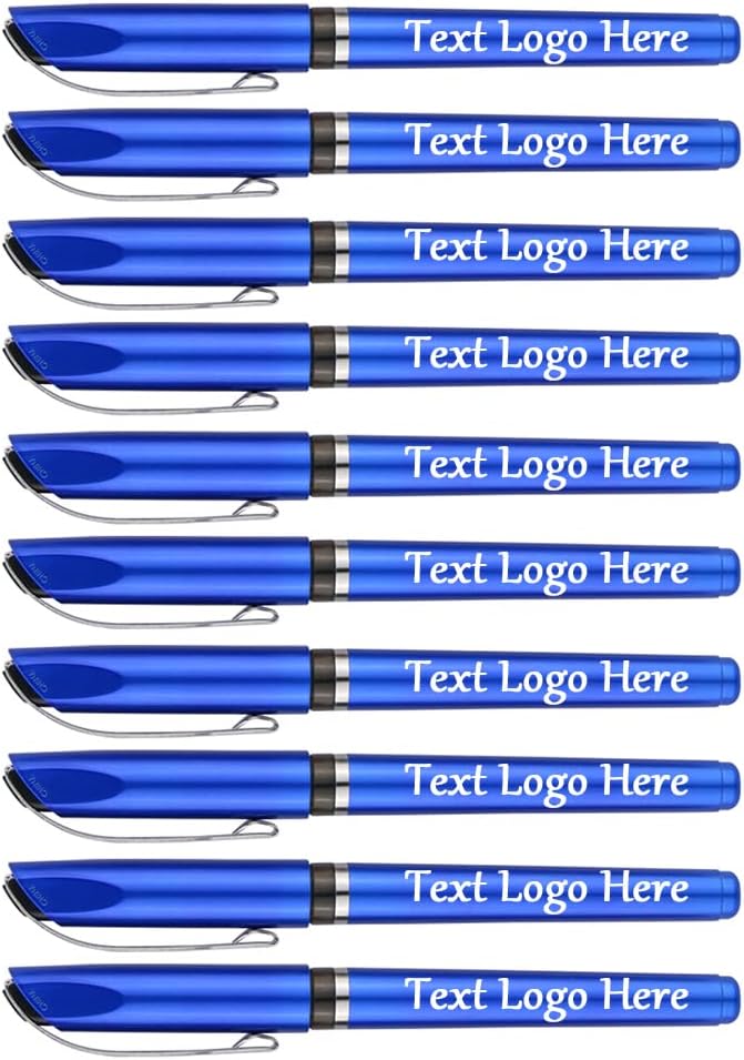 Personalized Pens with Logo Icon Text Engraved for Business Office Bank Custom Luxury Gel Pen 100 Pcs Blue