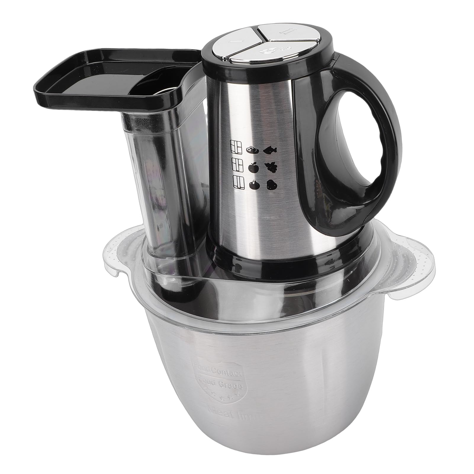 HEEPDD Procesador de Alimentos, Picadora de Carne, Picadora de Verduras, Motor de 300 W, Tazón de Acero Inoxidable de 3 Litros, Diseño Compacto de 9,8 X 12,6 Pulgadas para Preparación de Comidas en