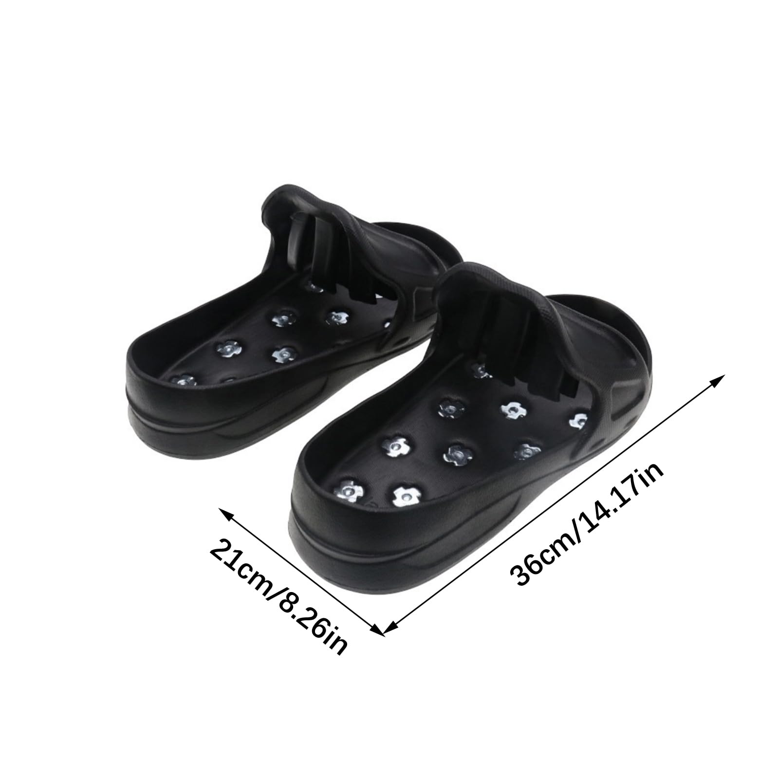 Zapatos de trabajo de nivelación para revestimiento de piso epoxi, cubrezapatos de EVA sin cordones con tracción de tacos de metal para contratistas, revestimiento diario de garaje, accesorio de