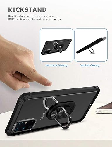 Miniatura 3 de GREATRULY Funda con función atril para Samsung Galaxy S20 Plus, funda transparente de protección contra caídas para Galaxy S20+, carcasa delgada