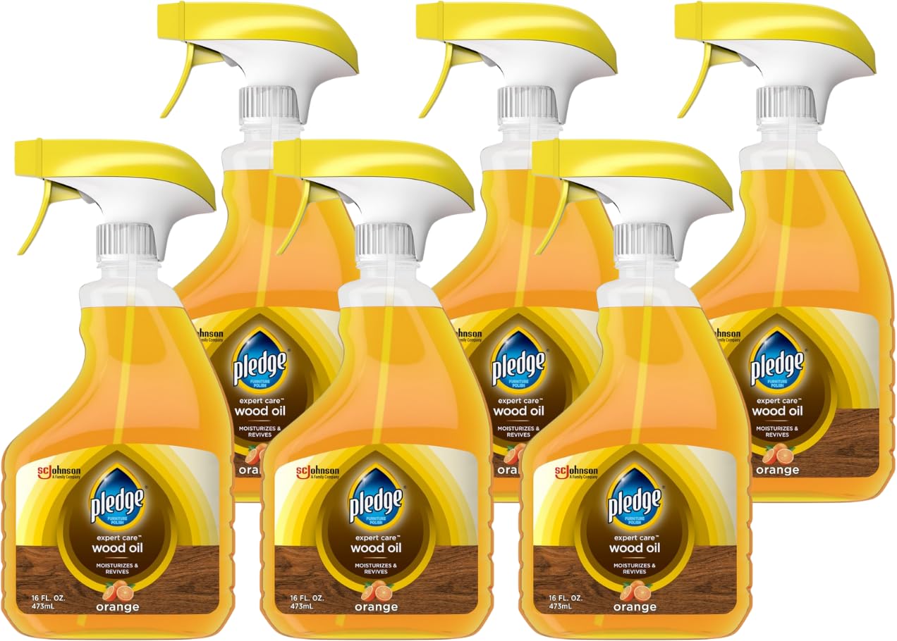 Pledge Wood Oil, Expert Care, Trigger, Orange Scent, 16 oz (Pack of 6)