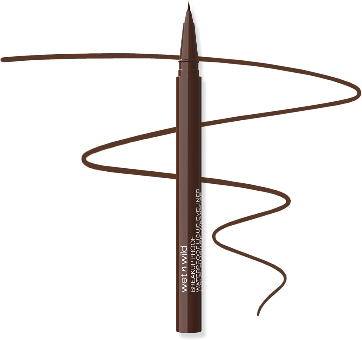 Delineador de ojos líquido Mega Last Breakup Proof - Pincel ultrafino, resistente al agua, duración de 16 horas - Libre de crueldad animal y vegano - Marrón