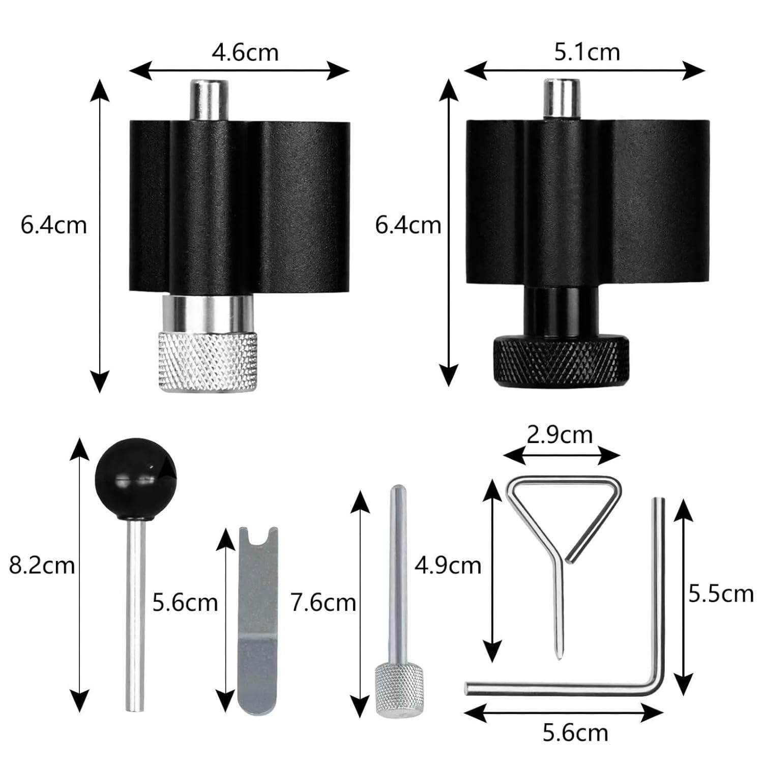 Set di Attrezzi per la Regolazione della Cinghia dentata per VW Audi, Kit utensile di temporizzazione del Motore Diesel Compatibile con 1.2, 1.4, 1.9, 2.0 TDi