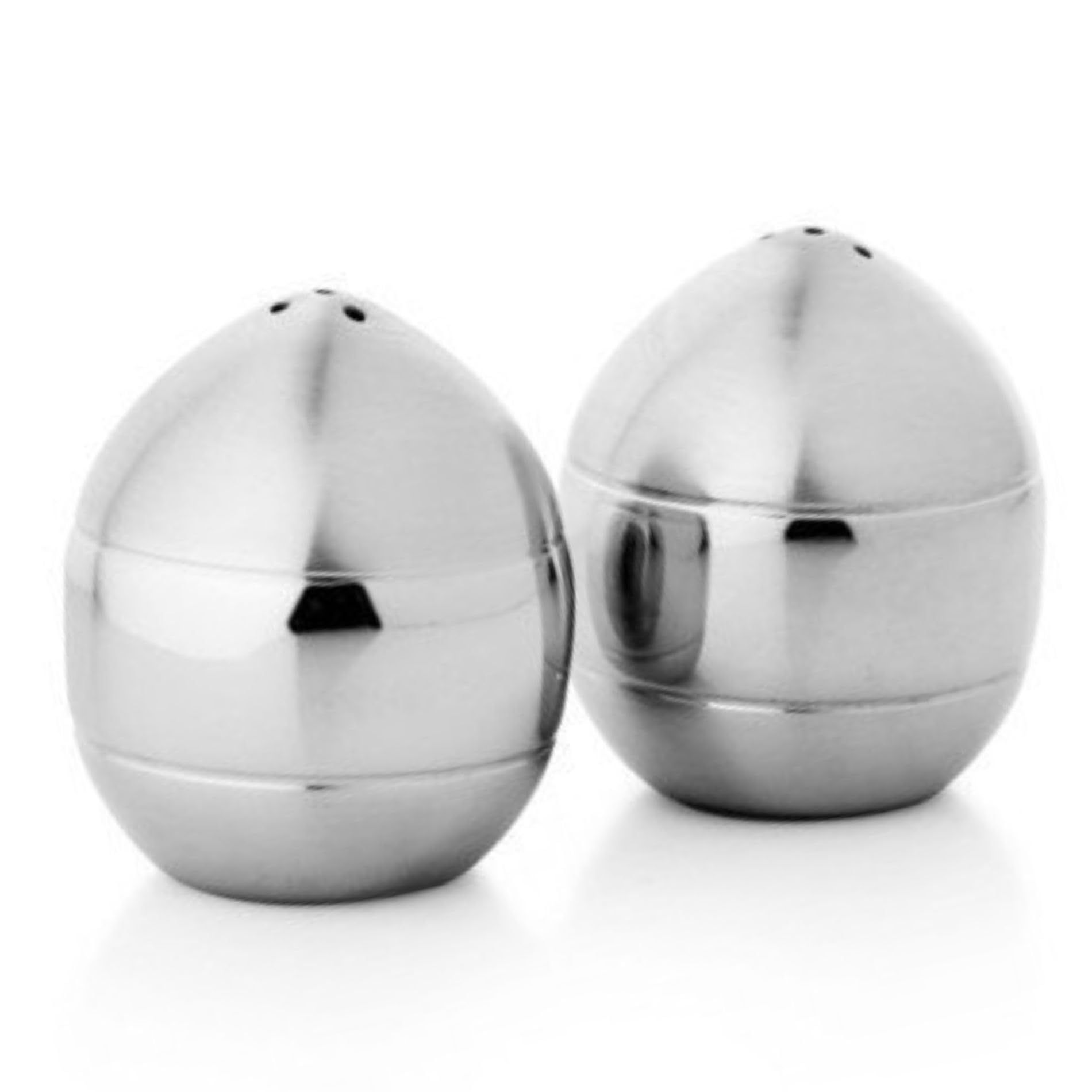 finality Lemon Shaped Stainless Salt & Pepper Shakers Set, Refillable Stainless Steel Salt Pepper Container Spice Shakers, Salt and Pepper Sprinkler Set of 2 Each for Home Kitchen, Restaurant, Picnic