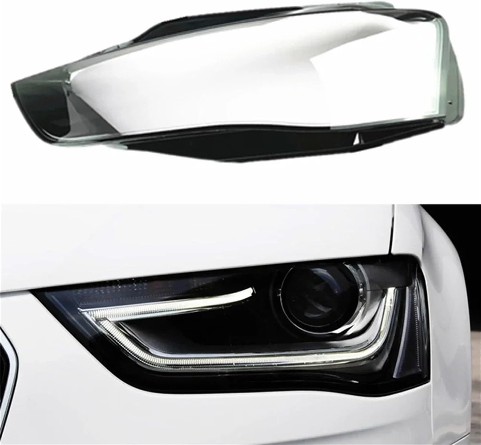 Compatible for Audi A4 A4L B9 2013-2015 Car Replacement Headlight Case Shell Light Lamp Headlight Lens Cover Headlamp Transparent Lampshade(Left)