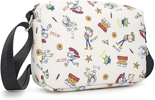Miniatura 2 de Bolsa de Disney, cuerpo cruzado, rectangular, collage de personajes de Toy Story, multicolor, cuero vegano, Toy Story, 8.5" x 6.5"