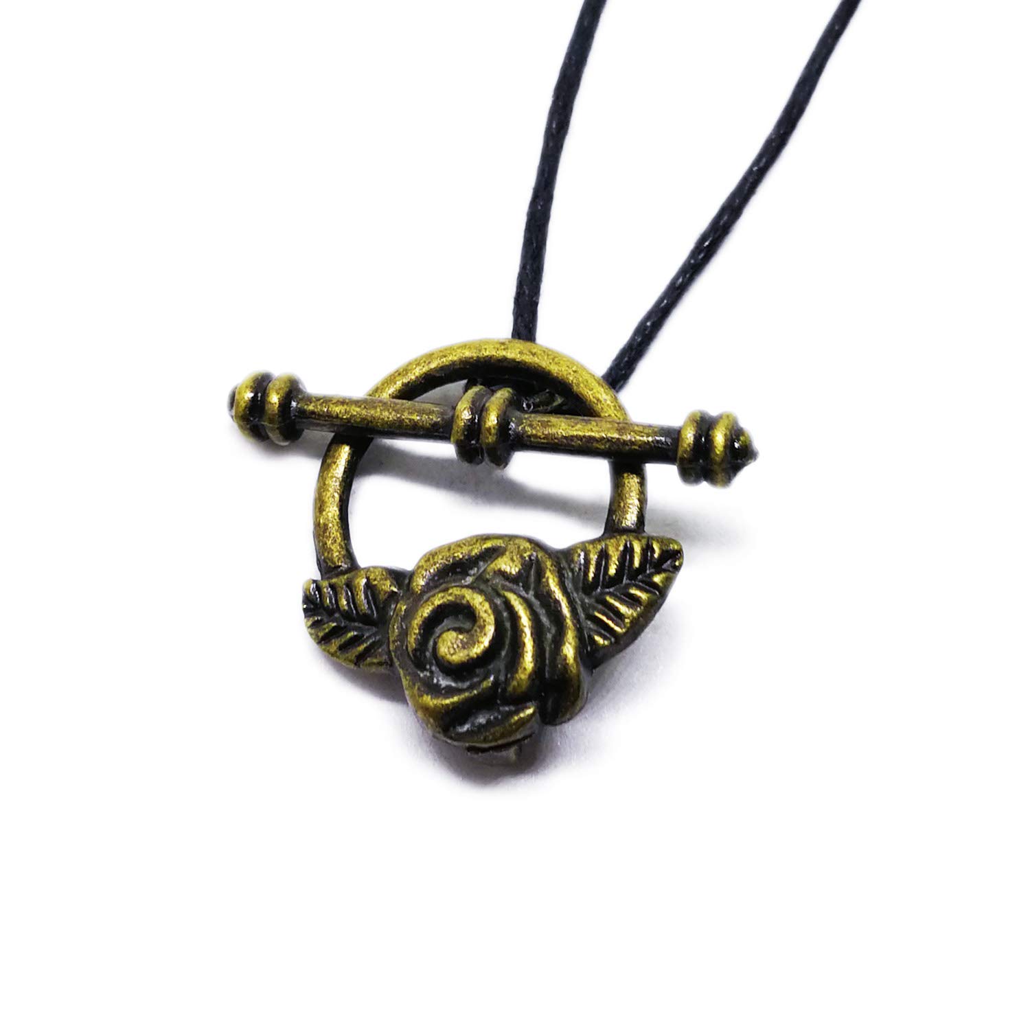 Estación de Abalorios Rosa Toggle Cierres para fabricación de joyería, 20 mm, Bronce Antiguo, Juego de 12