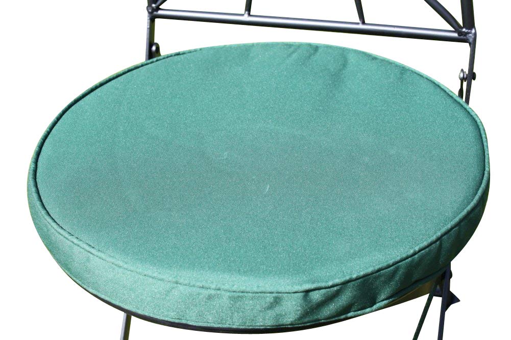 Garden Market Place Green Garden Furniture Cushion- Round Bistro Chair Pad 40Cms