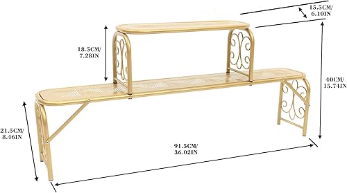 Miniatura 3 de JEROAL Over Sink Organizer Shelf 2 Tier Metal Kitchen Corner Rack Bathroom Vanity Countertop Storage Space Save Balcony Window Plant Shelf Riser
