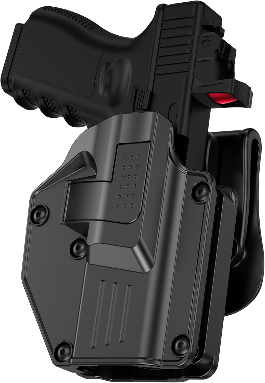 Universal Gun Holster fit Most Popular Full Size and Compact Pistols, OWB Tactical Holster Compatible with Glock/Taurus/Beretta/S&W M&P/Springfield Hellcat Pro and More Versatile Gun Holster