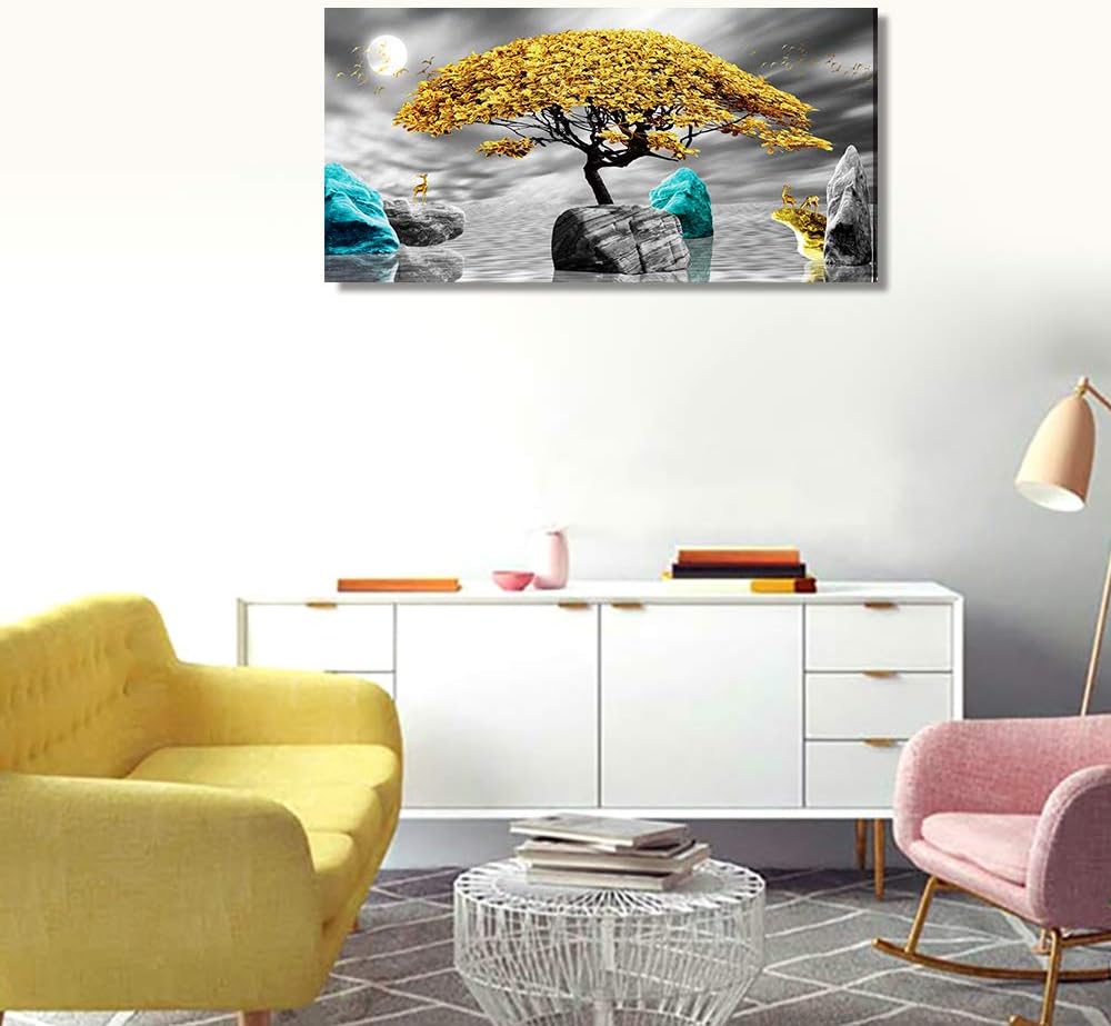 Flаѕh Dеаlѕ - 50% оƒƒ Canvas Wall Art For Living Room Family Wall Decor For Bedroom Kitchen Farmhouse Decor Artwork Black And White Landscape Painting Yellow Tree Pictures Office Large Size Fashion Modern Home Decorations Bеѕt Dеаl Prоduсt Canvas Wall Art For Living Room Family Wall Decor For Bedroom Kitchen Farmhouse Decor Artwork Black And White Landscape Painting Yellow Tree Pictures Office Large Size Fashion Modern Home Decorations