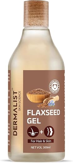 Dermalist Flaxseed Gel For Hair &amp; Skin Frizz-Control Smoothening Moisture Rich Soft Long Hair For All Skin &amp; Hair Types Me...