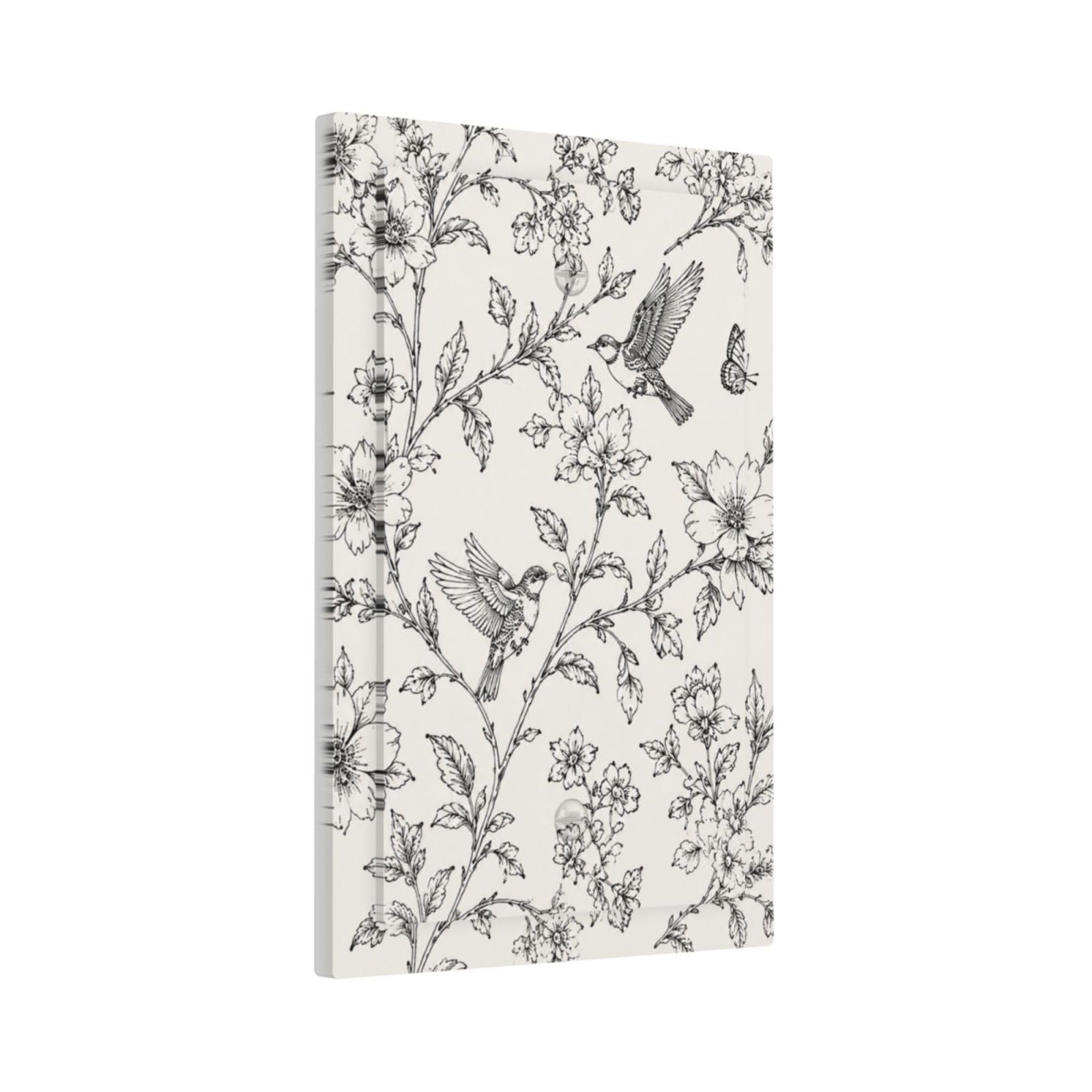 Yamxbfa Decorative Light Switch Cover Plate Vintage Botanical Black Sketch Flower Flying Bird 1 Gang No Device Single Blank Outlet Covers Wall Plates for Electrical Faceplate for Home Decor