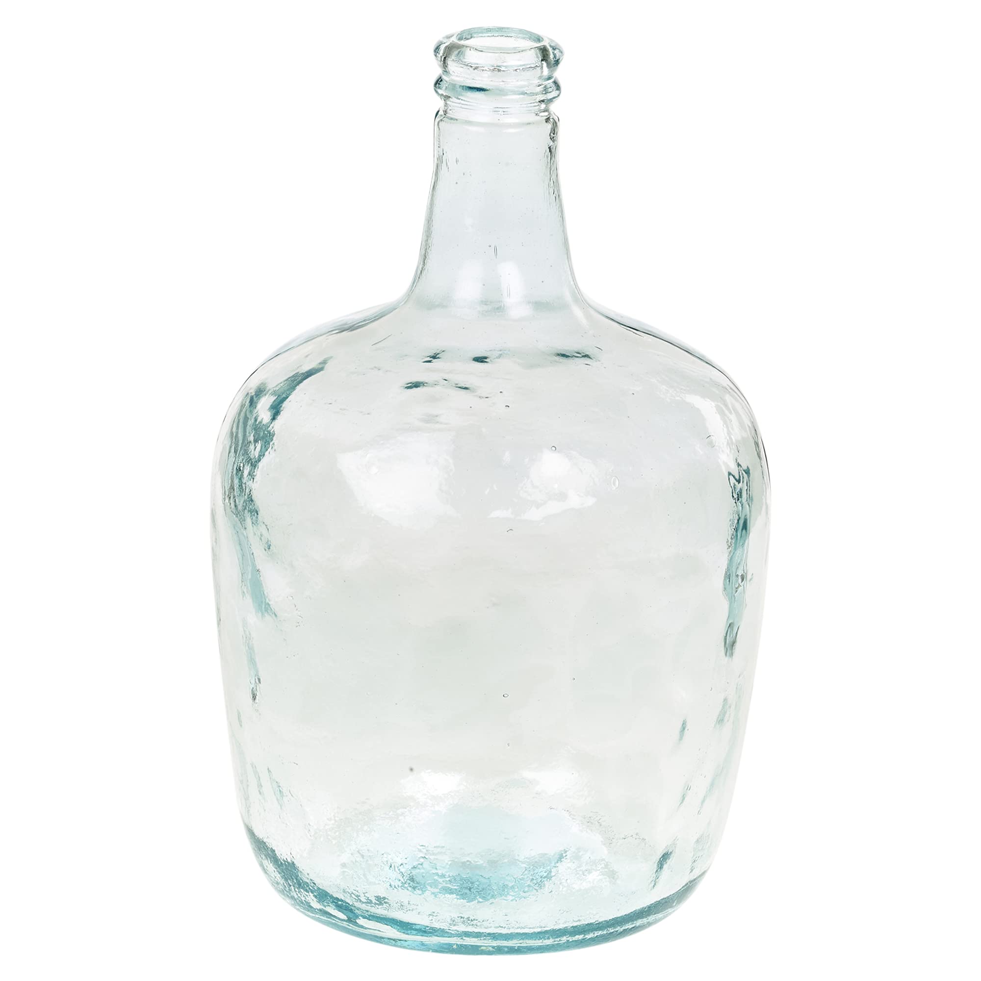 Urbnliving White Lady Jeanne Round Recycled Glass Vase Flower Holder Stem (2L)