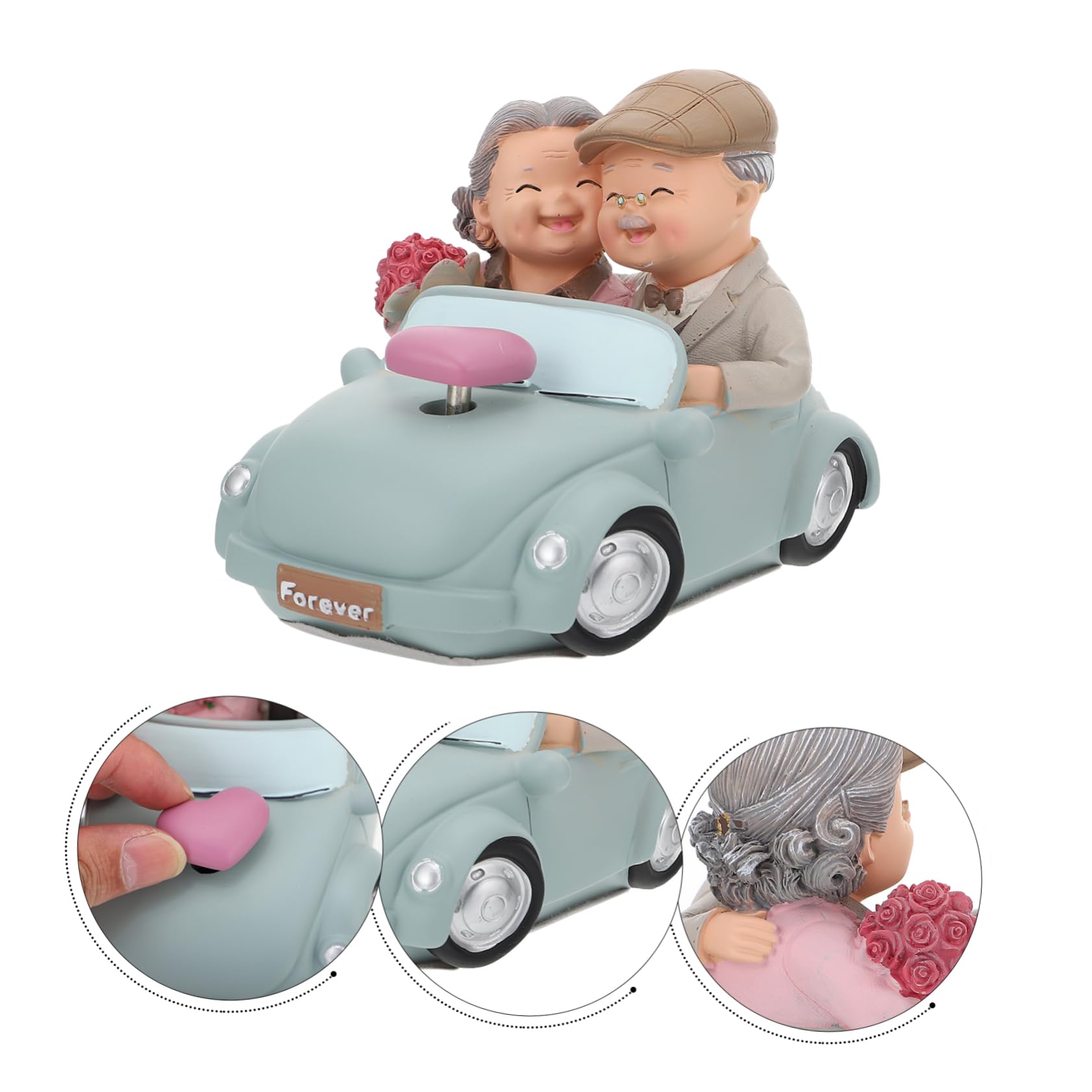 1 Stück Ehepaar Figuren aus Resin Romantische Senioren Deko für Hochzeit Jahrestag Valentinstag Geburtstage Einzigartiger Tortenaufsatz und Wohnaccessoire