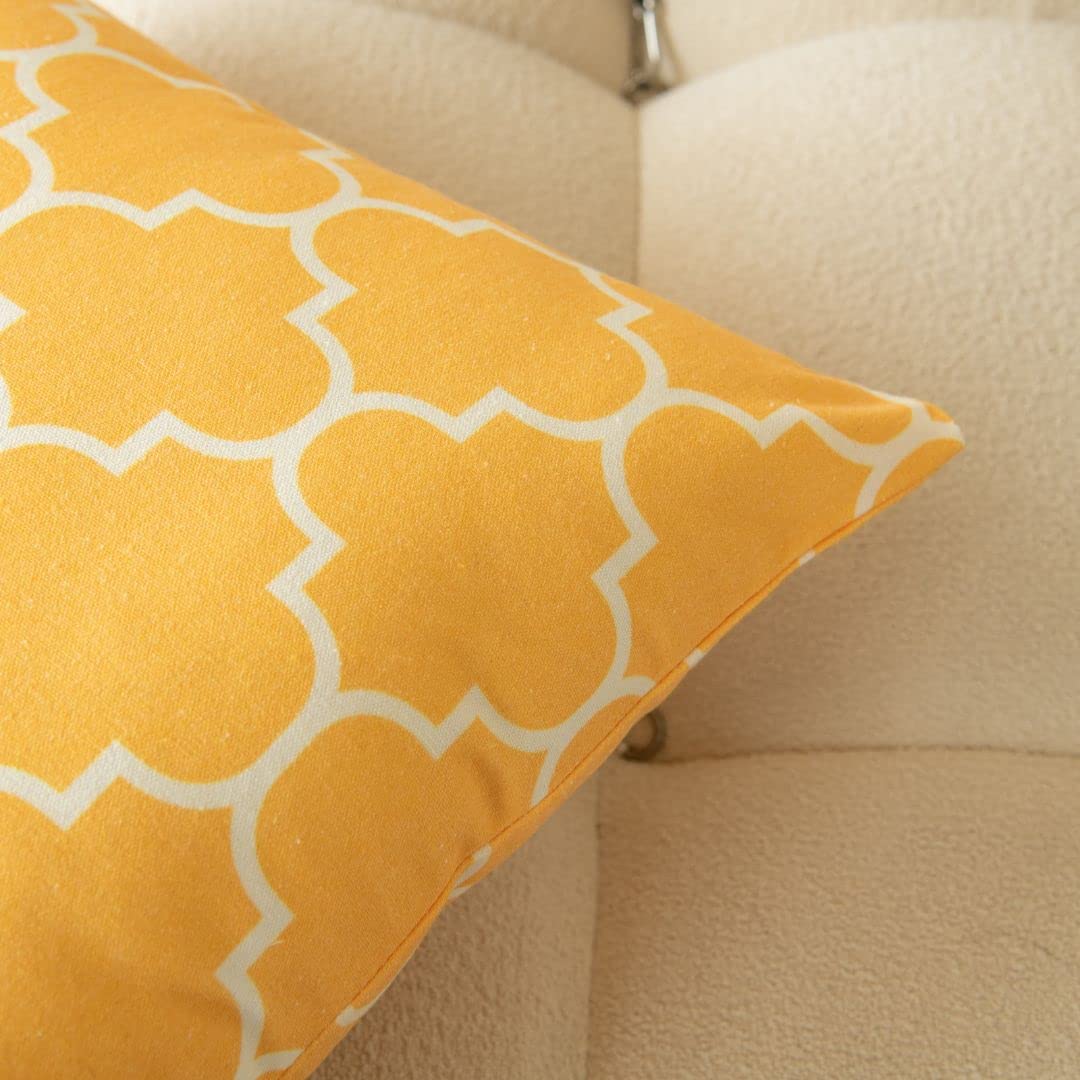 CUSHY HOME 2 Pack Matching Cushion Covers Geometric Luxury Double-sided Pillowcases for Livingroom Sofa Bedroom with Invisible Zipper 45cm x 45cm 18x18 inches Yellow - Image 4