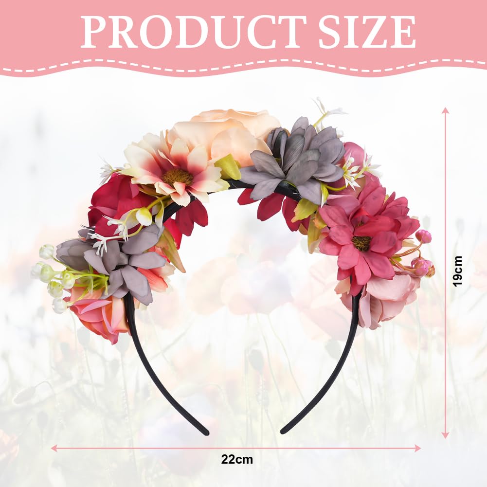 BOOMTOP Cerchietto Fiori per Capelli Donna Fascia Copricapo per Capelli con Fiori per Donna Ragazza Festa Oktoberfest Compleanno Comunione Matrimonio