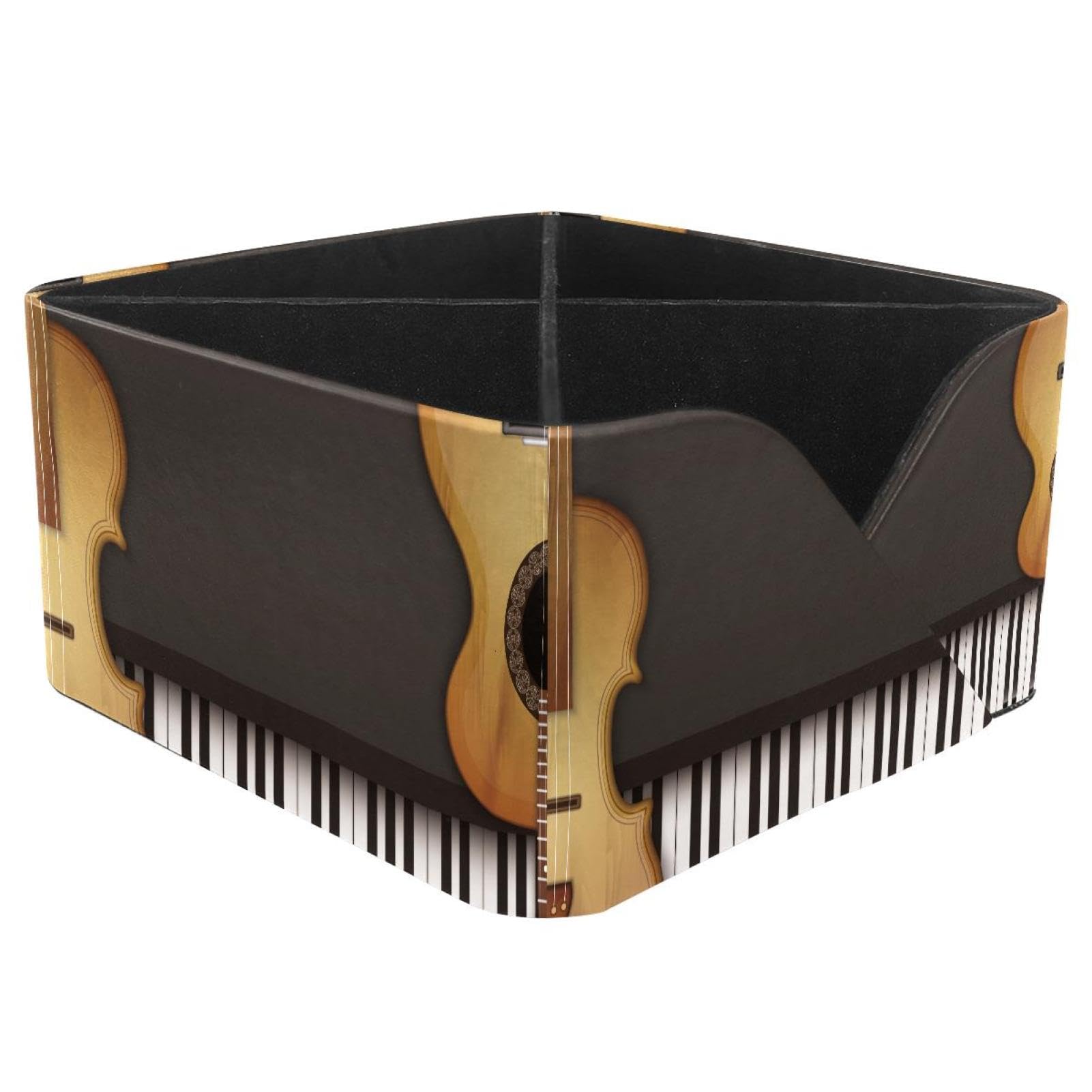 KengjuTesu Musical Instruments Guitar Piano Desktop Organizer Pen Holder, Rectangular Pencil Cup for Office, Study and Makeup Stations