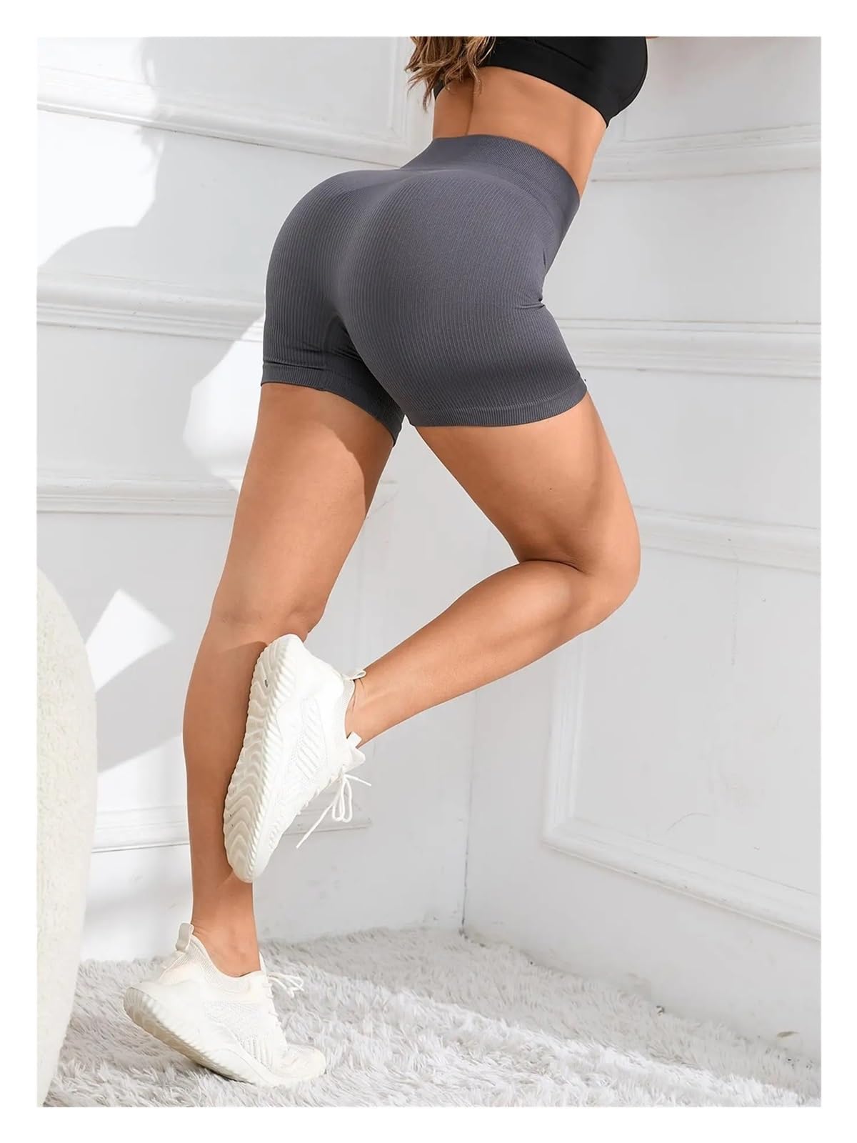 Yoga Pantaloncini Pantaloncini Sportivi a Vita Alta da Donna, Leggings da Yoga, Abbigliamento Sportivo da Donna for Interni ed Esterni(Beige,S)
