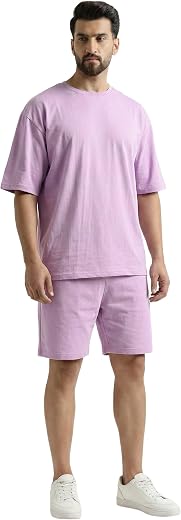 Kvetoo Men Cotton T Shirt and Shorts Set Co Ord Set for Men Summer Casual Lounge Wear Gym Workout T Shirt Shorts Combo Hal...
