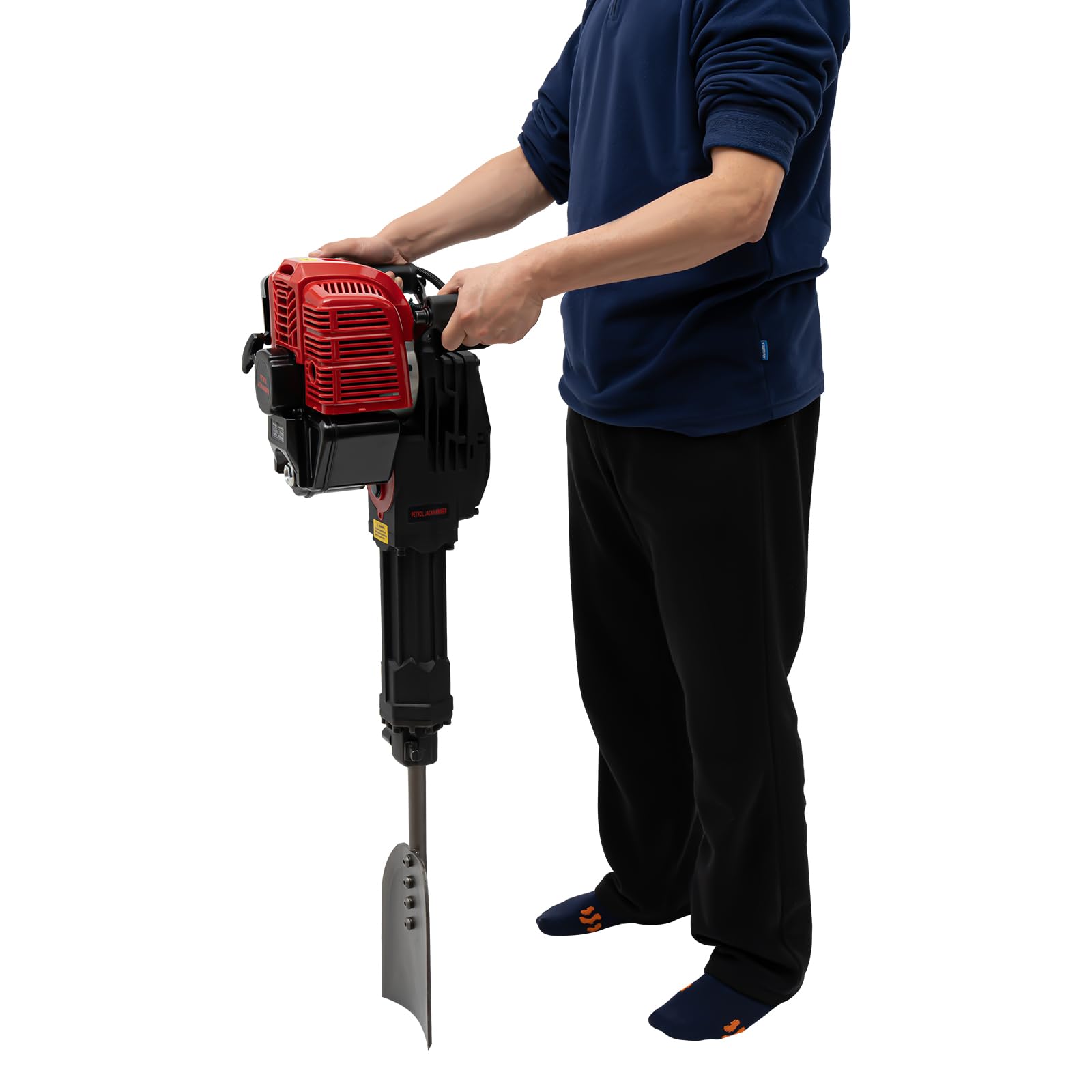 2 Takt Benzin Spaten 1.9KW, 52CC, 2 In1 Abbruchhammer Benzin mit 3 Meißeln