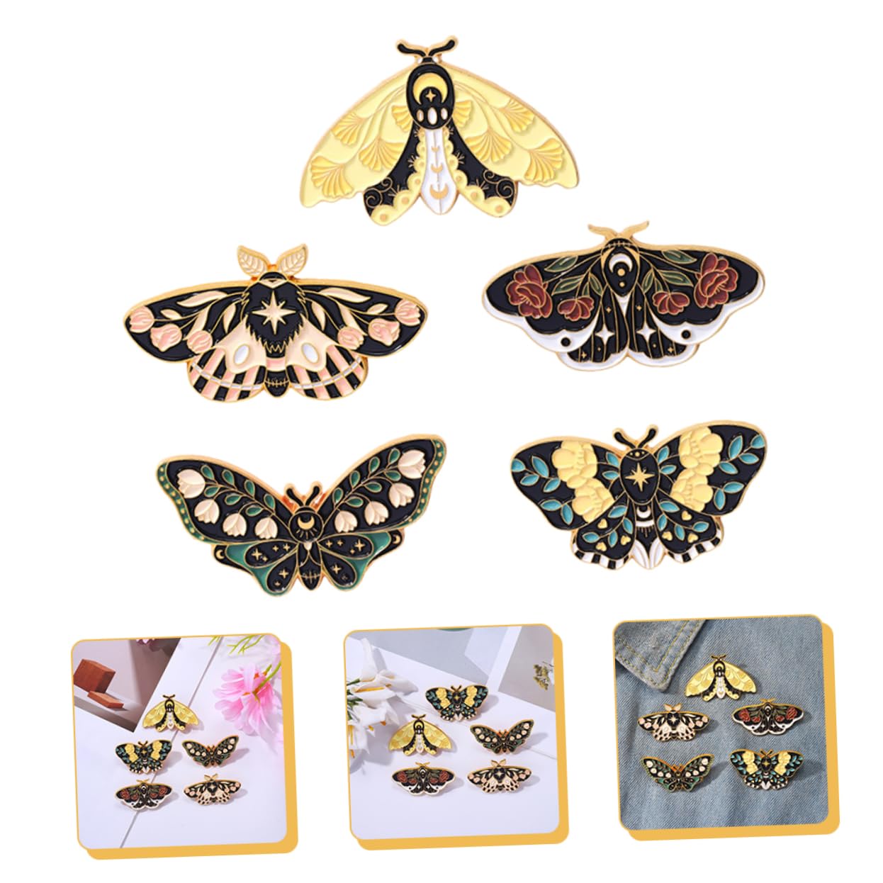 minkissy Teiliges Set Broschen Vintage Emaille Anstecknadeln Für Damen Vielseitig Einsetzbar Zur Dekoration Von Kleidung Taschen Schals Haltbar Leicht Anzubringen