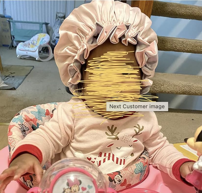 Image of AKISS Baby Infant Newborn Toddler Satin Silk Hair Bonnet for Baby Girl Boy Sleeping Kids Cap Hat