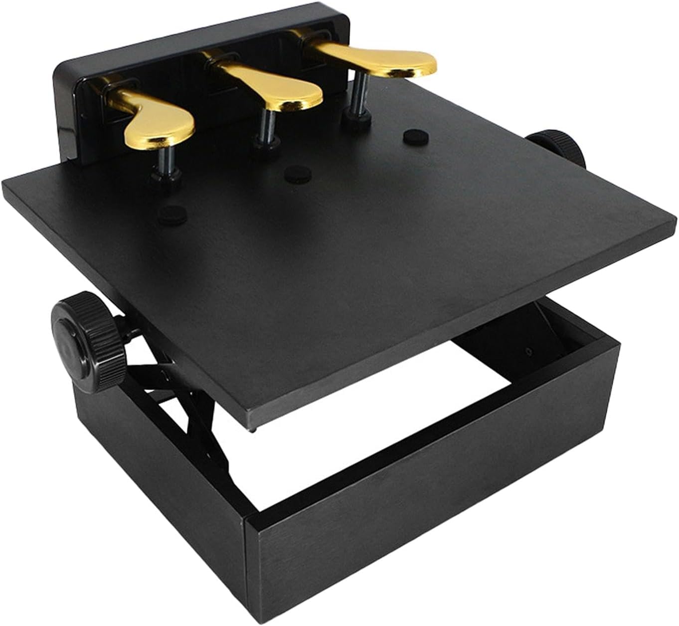 Estensore per pedale del pianoforte, accessorio per pedale di sollevamento per pianoforti a coda ed elettrici, altezza regolabile da 14 a 20,5 cm, 3 pedali per concerti e spettacoli sul palco (nero)