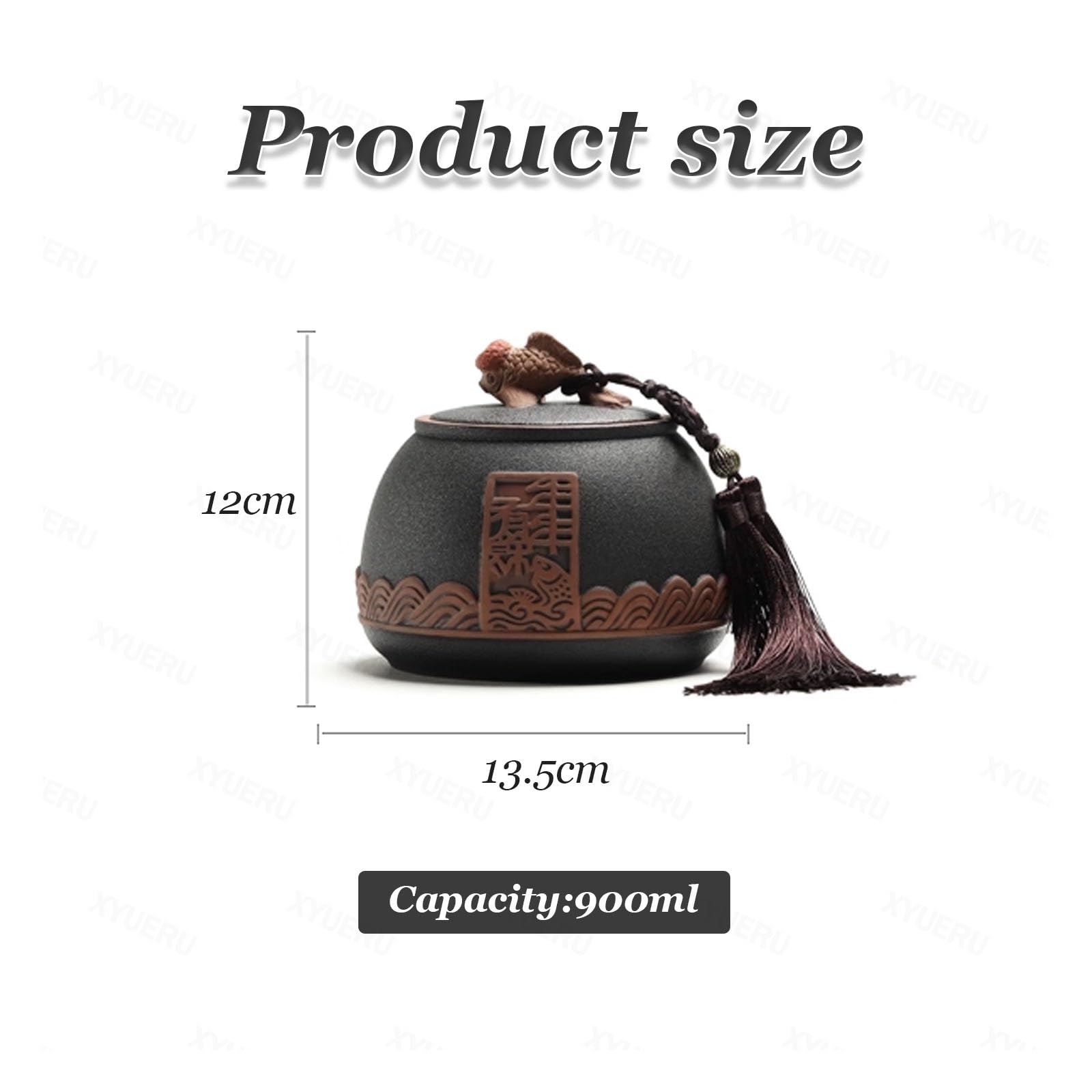 Bocal à thé en céramique avec couvercle scellé – Rangement de cuisine vintage, récipient hermétique pour l'organisation de la maison et le stockage du café