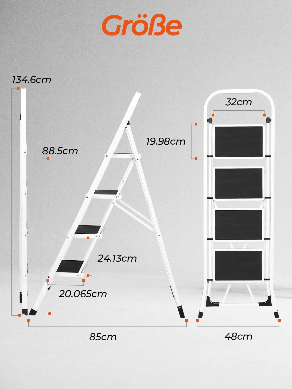 Scaletta Pieghevole Ma Maison 2 O 3 Gradini - Leggera In Alluminio, Antiscivolo