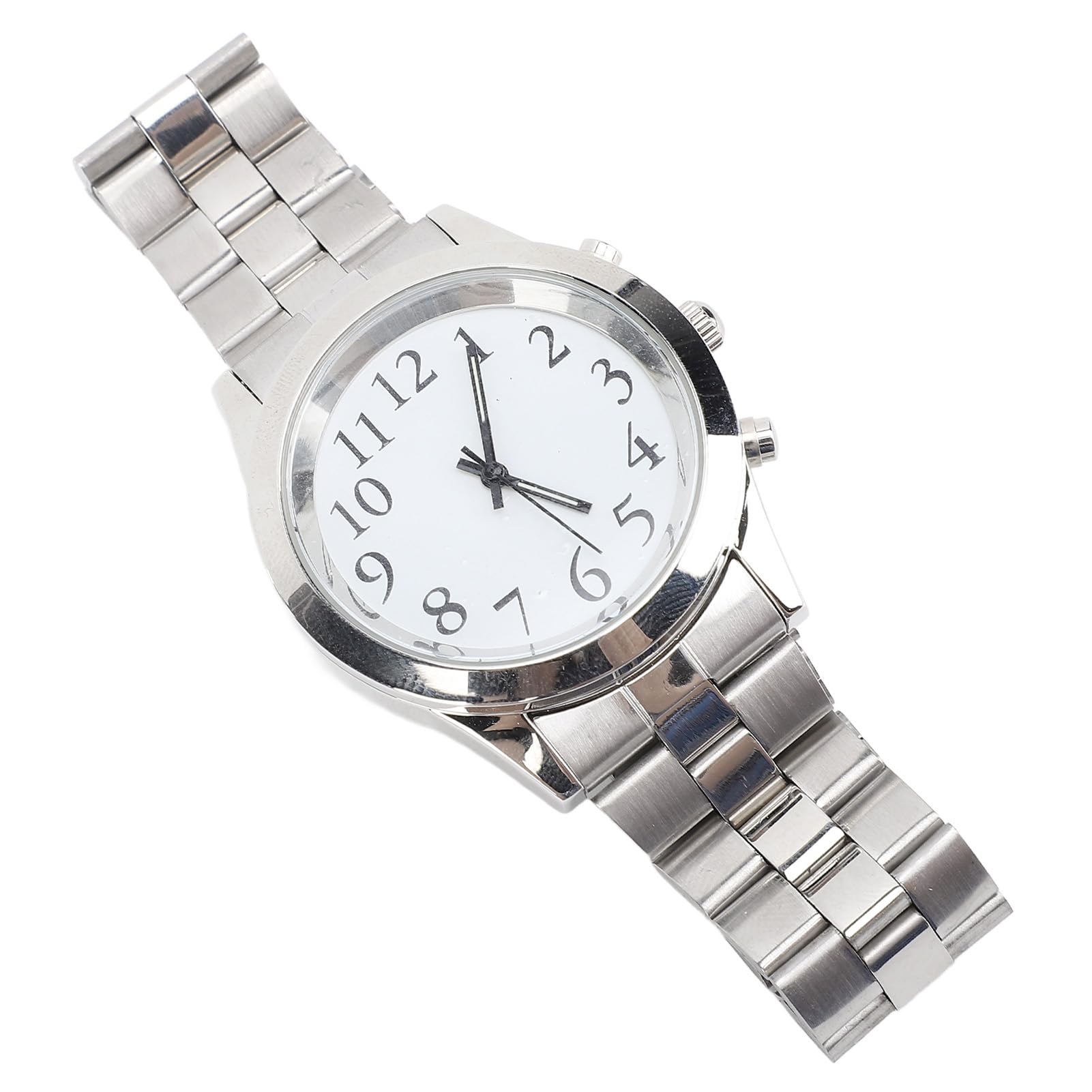 ZJchao Orologio Parlante Ad Alto Volume, Quadrante Grande, Cinturino Elastico in Acciaio Inossidabile, Ideale per Anziani Non Vedenti, Facile Usare, Impostazione con un, Promemoria
