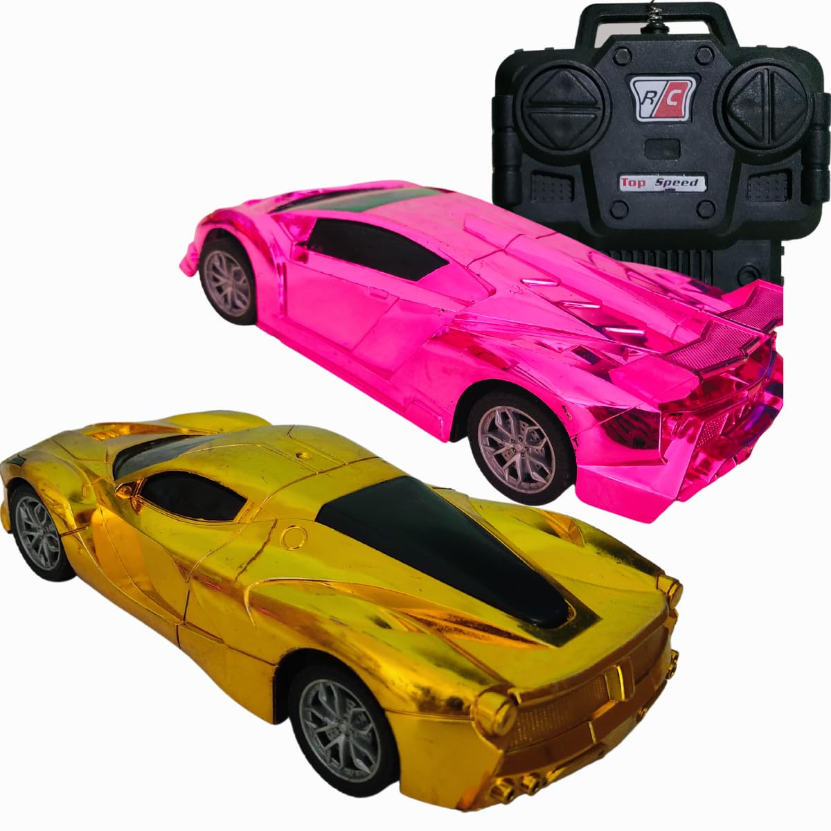 VEZIMON® Super Shine Racing Car for Boys Age 4+ Years I Battery Not Included I Pack of 1 Car I Yellow or Pink Colour (Multi Colour)