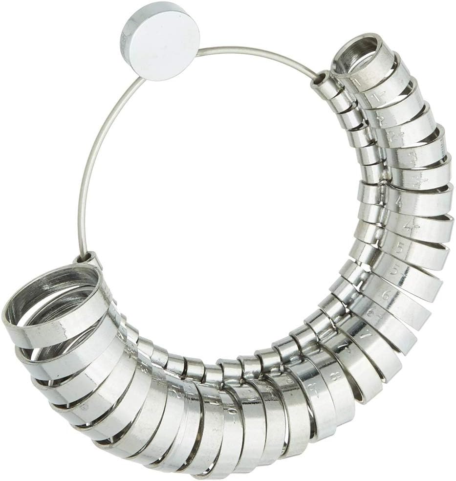 Metal Finger Gauge Set Ring Sizer Wide Band GRADUATED1-15 Measuring Finger Sizes
