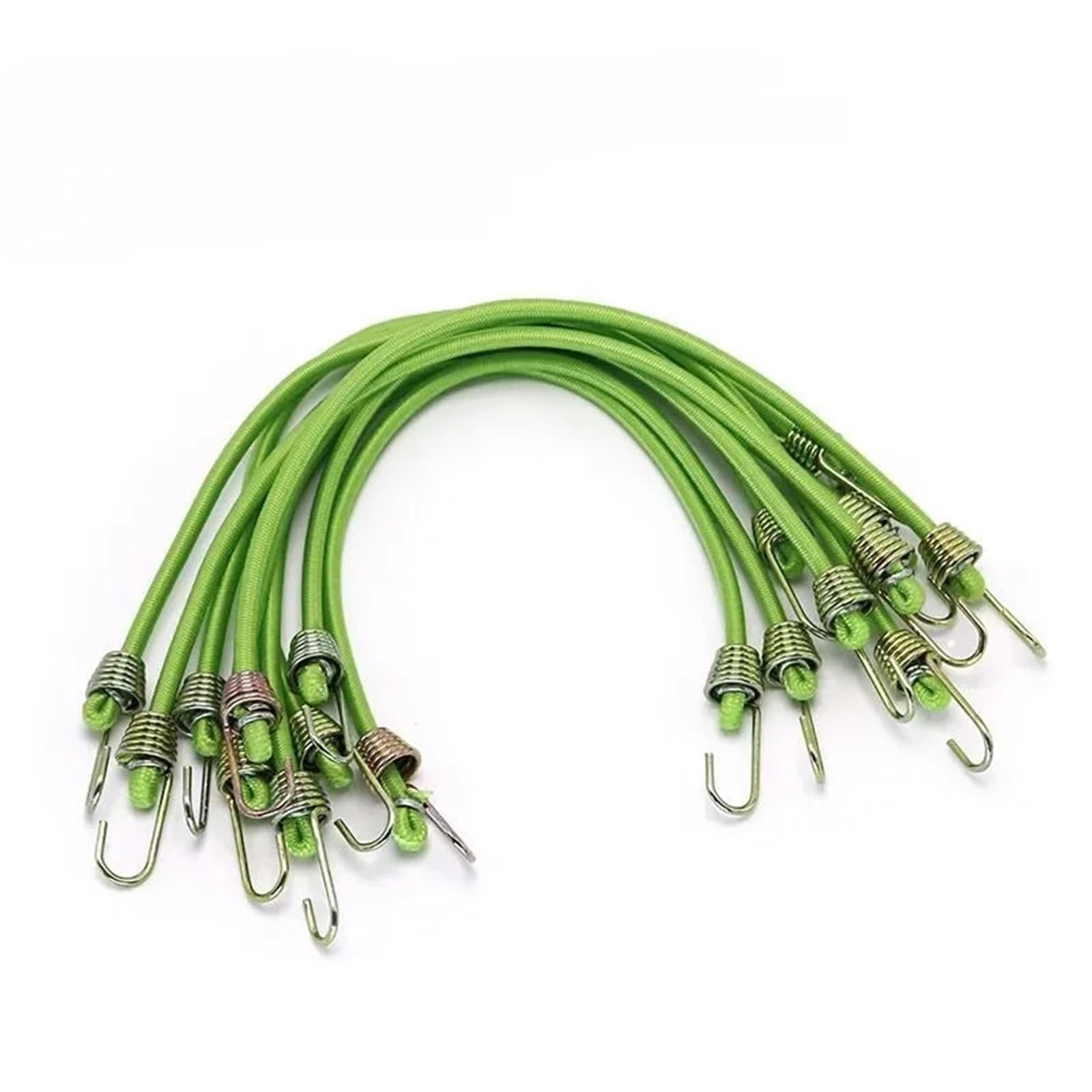 Rubber Bungee Cords With Hooks 50 Pcs Luggage Strap Elastic Fixed Cord Socket Small Hook 4mm Latex Mini Rope Camping Accessories(Green)