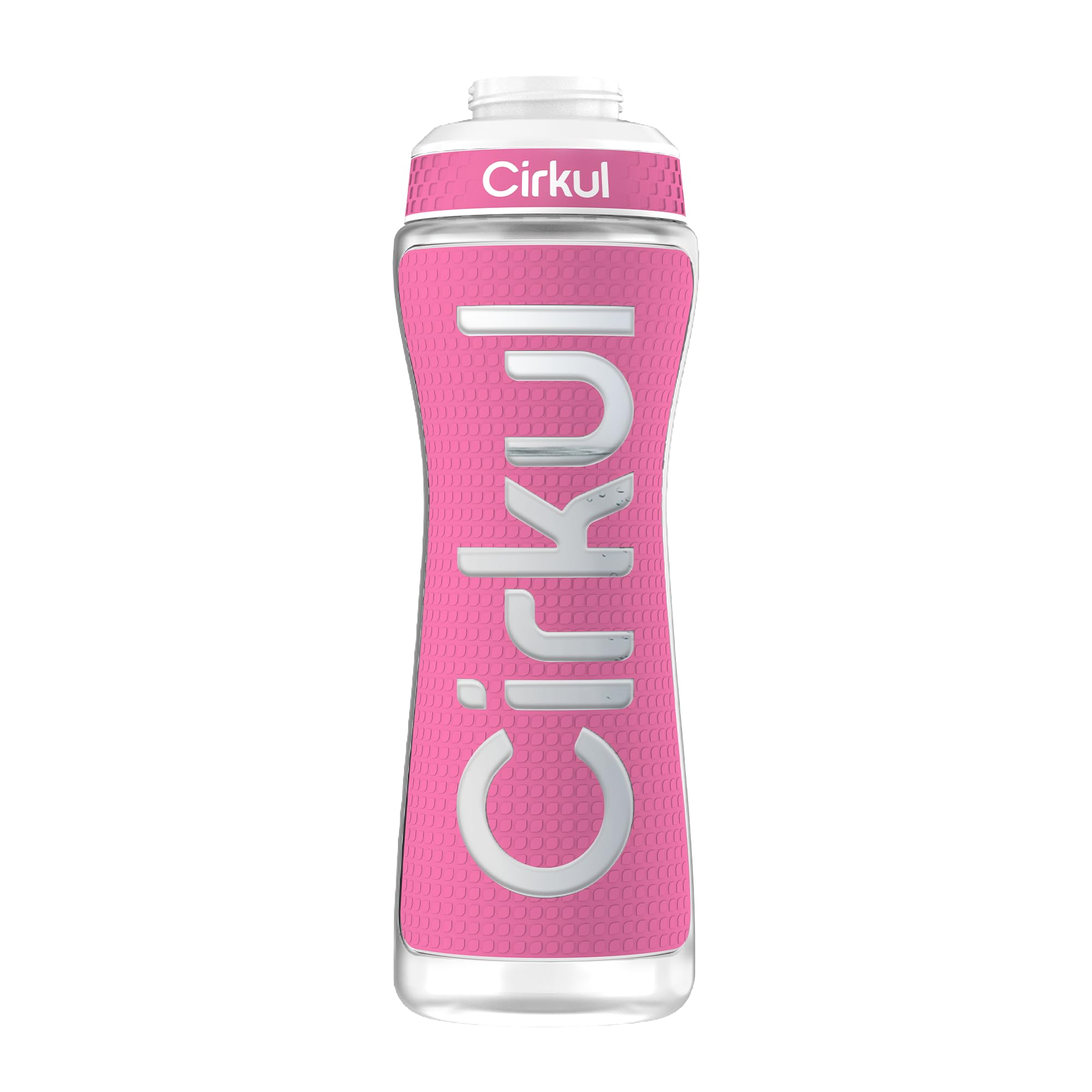 Cirkul22oz. Pink Plastic Grip Squeeze Water Bottle & Sport Lid, BPA-Free, Non-Slip Design for Gym, Biking & Sports