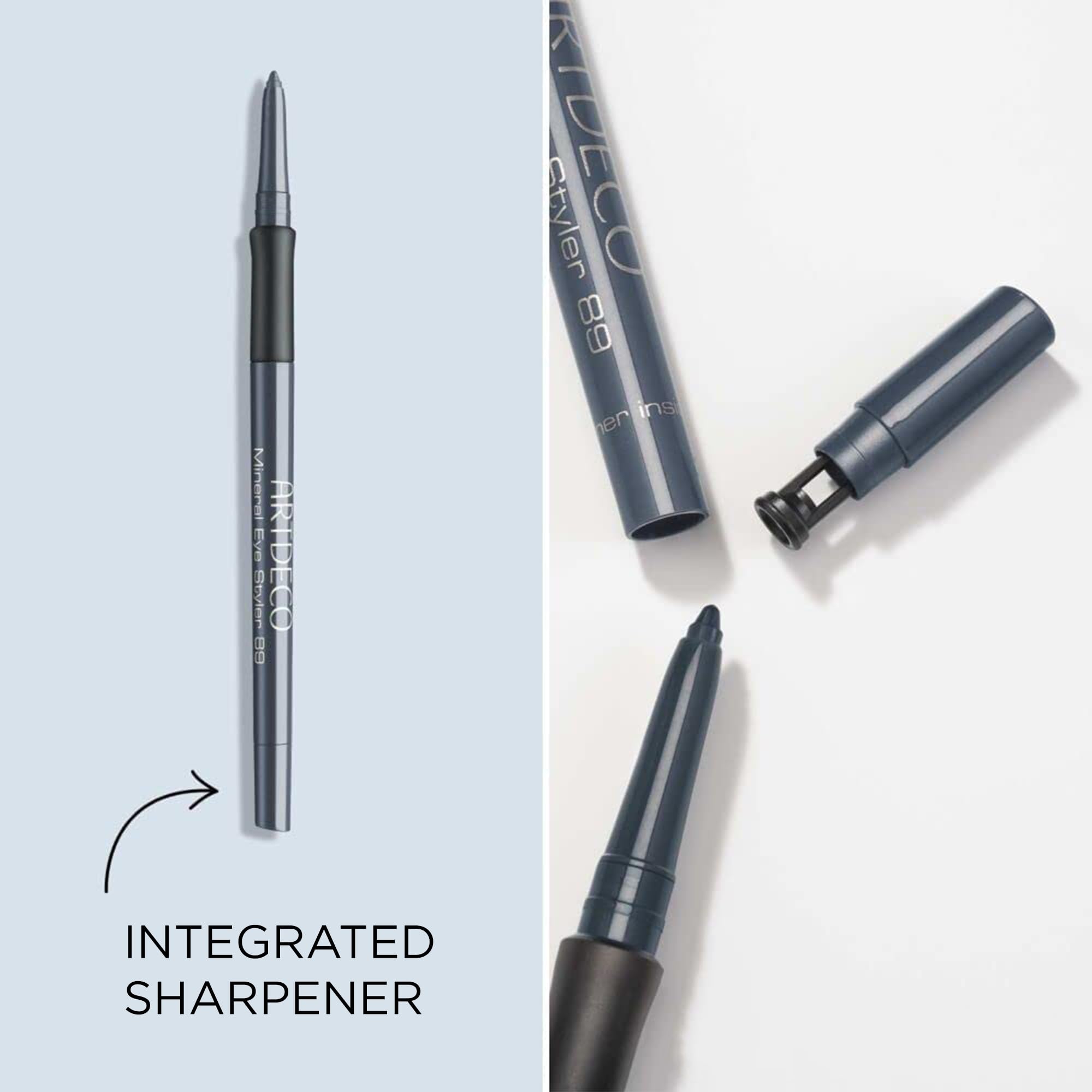 ARTDECO Mineral Eye Styler – konturówka do oczu o długiej żywotności, z wbudowaną temperówką, dla wrażliwych oczu, odporna na rozmazywanie – 1 x 0,4 g