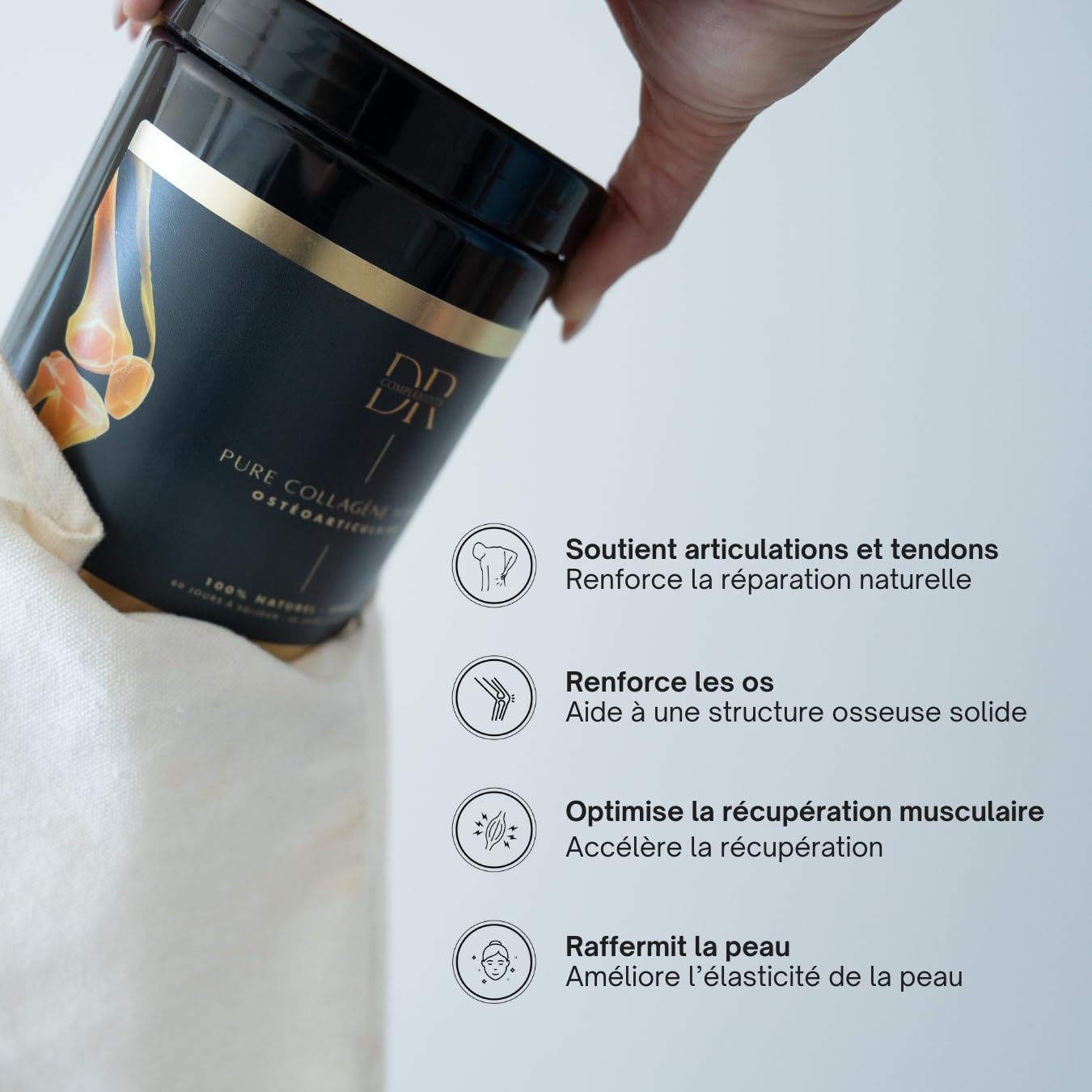 Collagène Marin Pur en Poudre – Haute Qualité – Sans Additifs, Sans Sucre, Goût Neutre – 300 g – Dr Complément