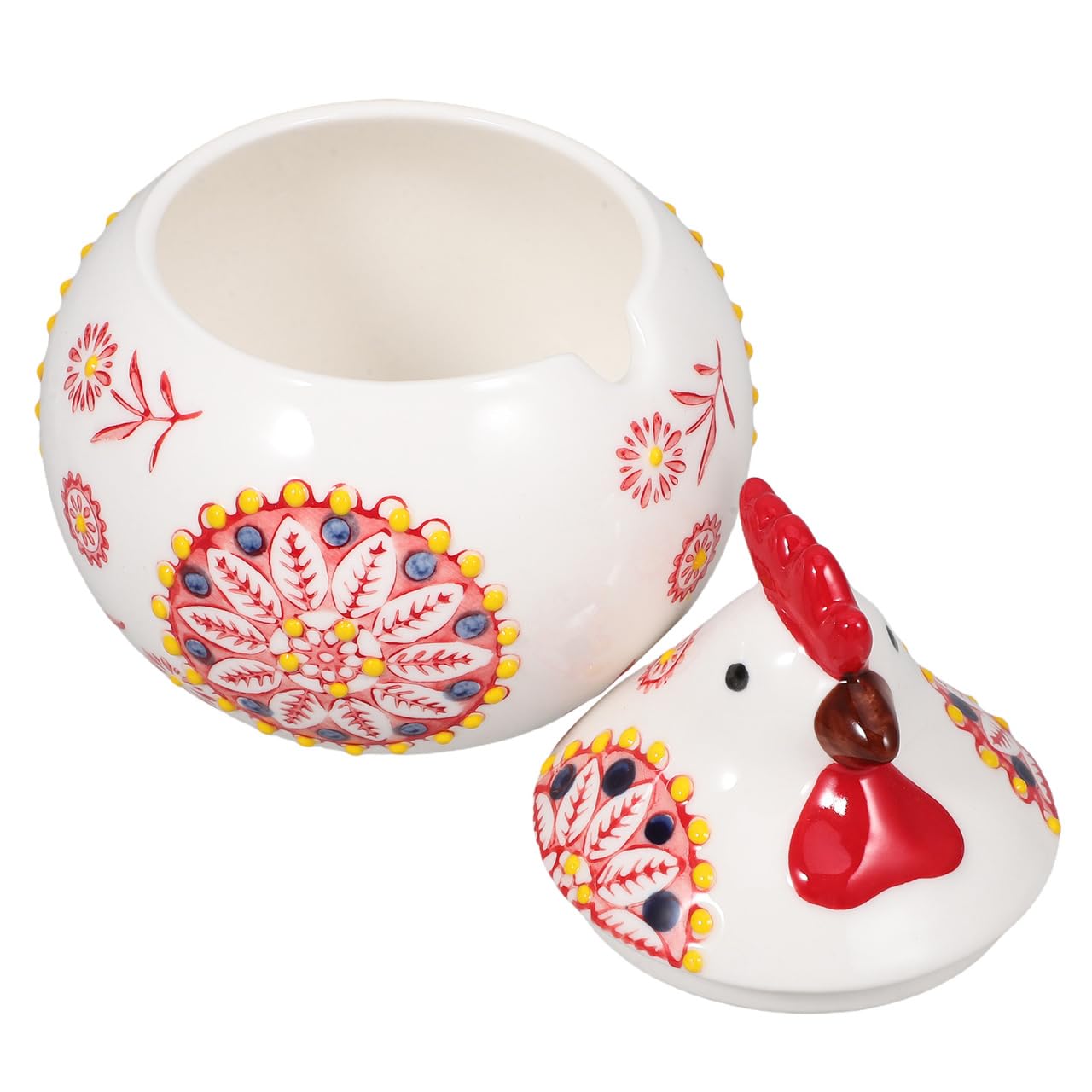 iplusmile Pot à épices bol à sel en forme de poulet pot de Pâques Décoration de la fête d'automne la forme de la poule peut sucrier en forme de poulet pot de chips bonbonnière céramique