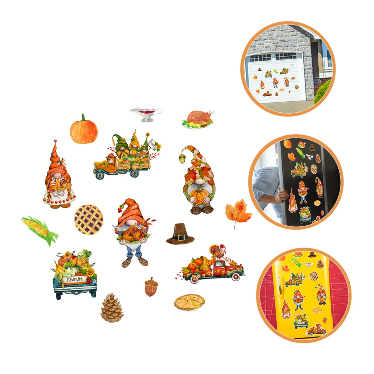 SOLUSTRE 4sätze Fridge Magnet Für Thanksgiving Abnehmbare Magneten Mit Bunten Herbstmustern Für Kühlschrank Whiteboard Und Bürodekoration Teiliges Mit Lustigen Motiven Wie Und