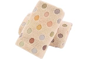 Lovely Polka Dot Spring Bath Hand Towels Set of 2