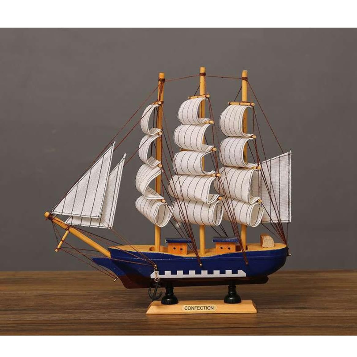 Amazon.co.jp: [dhiuebc] 帆船模型 船 模型 木製 帆船モデル 写真道具  