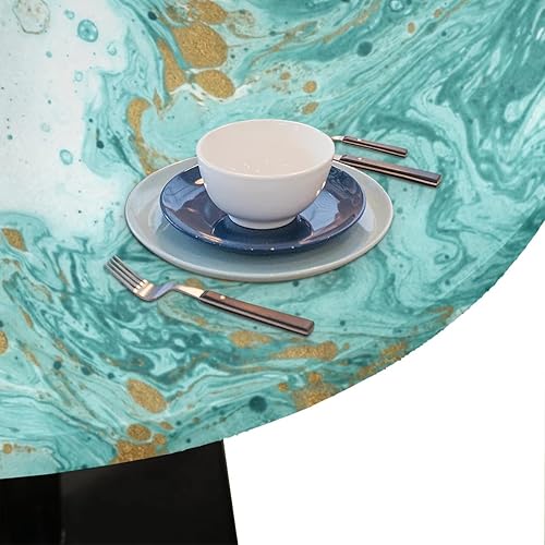 Vista 81 de cfpolar Mantel redondo ajustable de verano, hojas de palma tropical, borde elástico, mantel redondo lavable para uso en interiores y exteriores, se