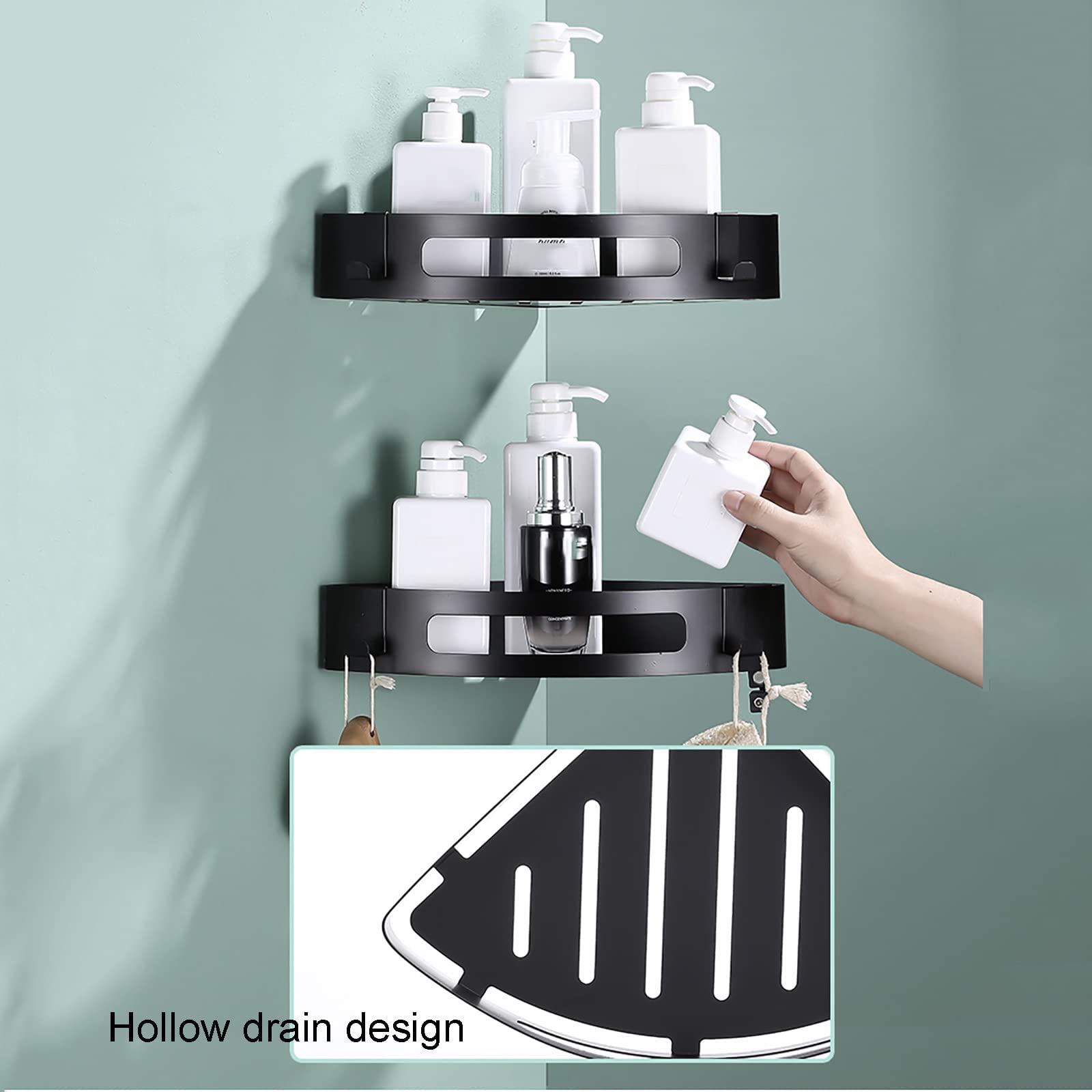 SOVORM Juego de Accesorios de Barra de Toalla de baño de 6 Piezas, Juego de toallero de Accesorios de baño de Acero Inoxidable Negro Mate montado en la Pared Redonda/g The New