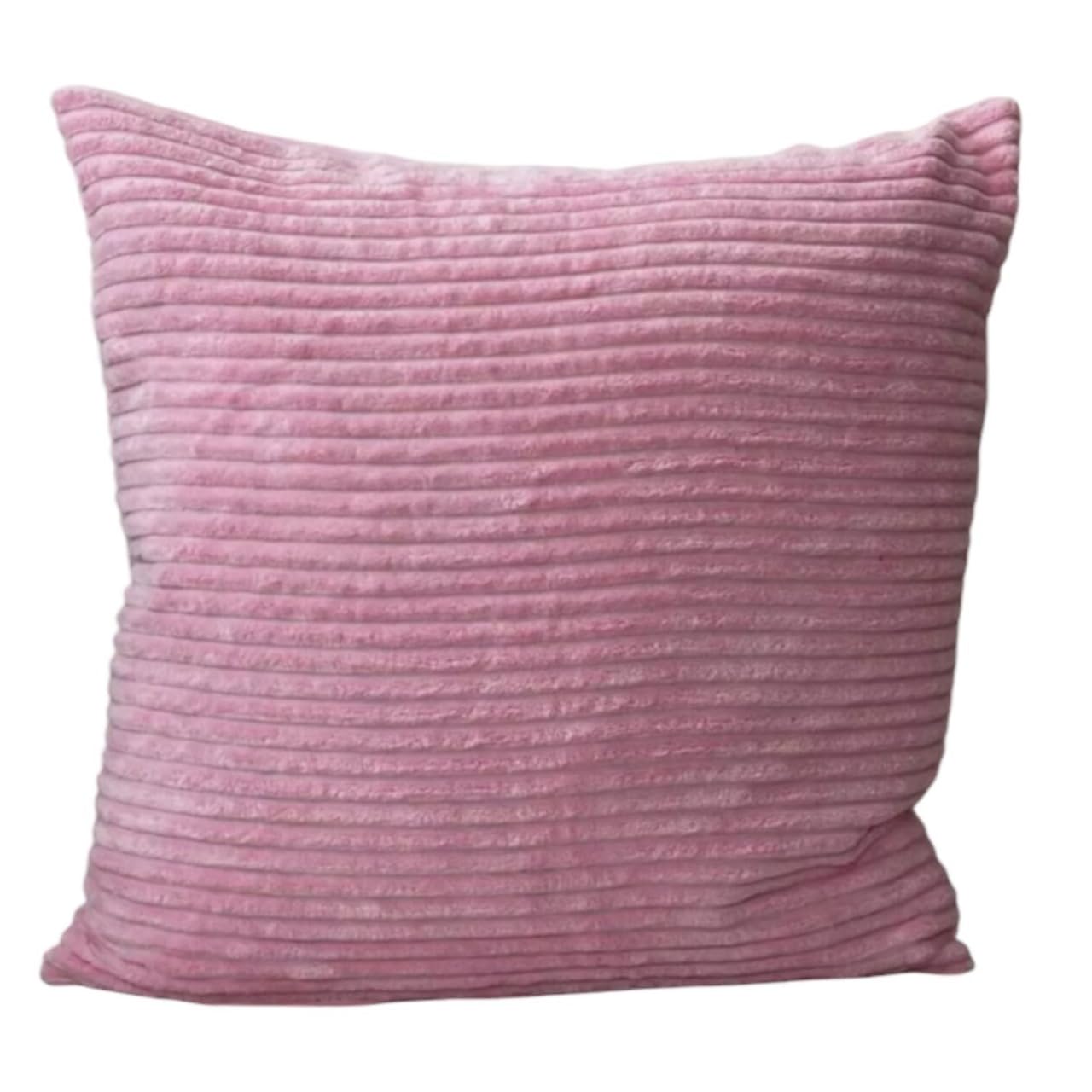 Seechoo Corduroy Cushion Covers, Set of 2, 45 x 45 cm, Striped, with Invisible Zipper, 18 x 18 Inch (Baby Pink) - Image 3