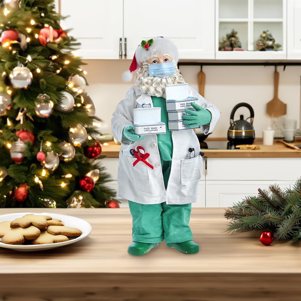 Amazon.com: Kurt Adler 10.5-Inch Fabriche Santa Doctor in Scrubs