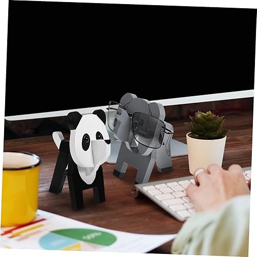Miniatura 2 de GALPADA Soporte para gafas de escritorio, diseño animal, material de madera, 2 unidades, para sala de estar de oficina